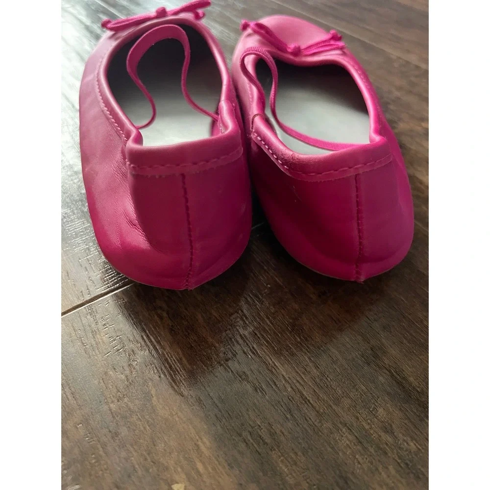 Zoe & Zac Ballet Flats Girls Size 12 Pink Bow Elastic Strap Dress Shoes